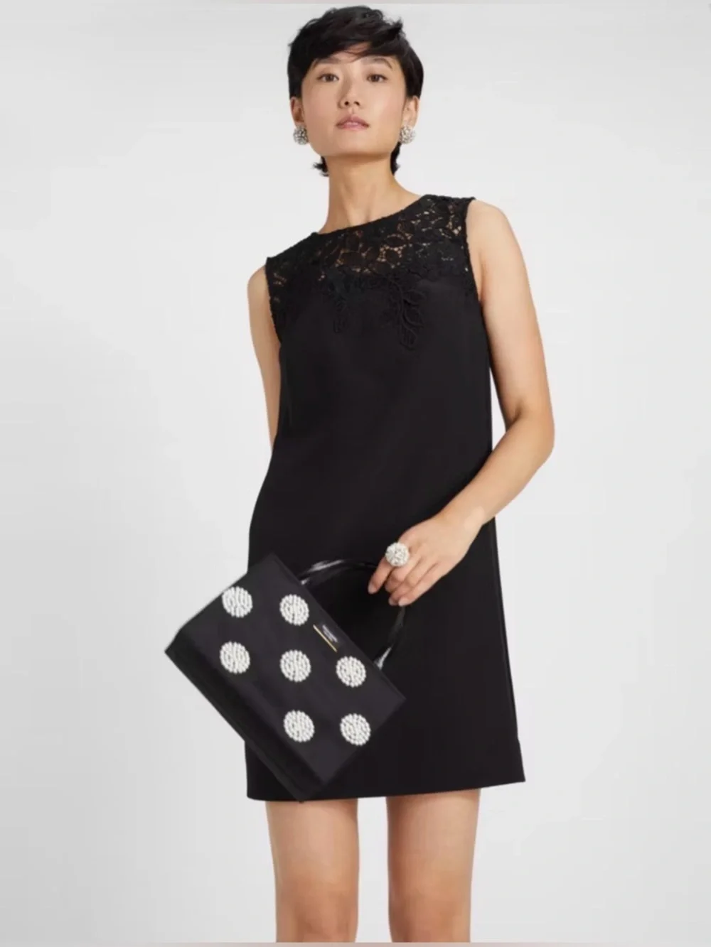 NWT Kate Spade Ribbon Lace Applique Crepe Dress, Size‎ 12